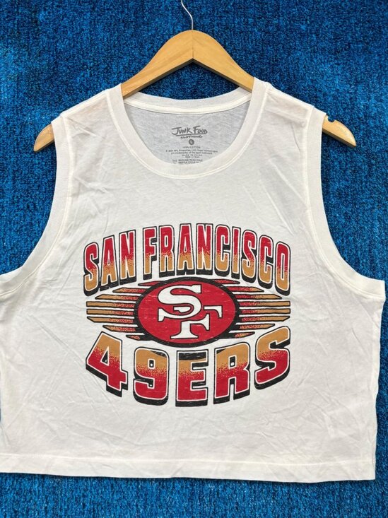 San Francisco 49ers Cropped NFL Football Team Tank Top L - Picture 1 of 4